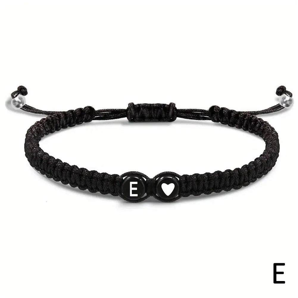 Initial Heart Braided Bracelet