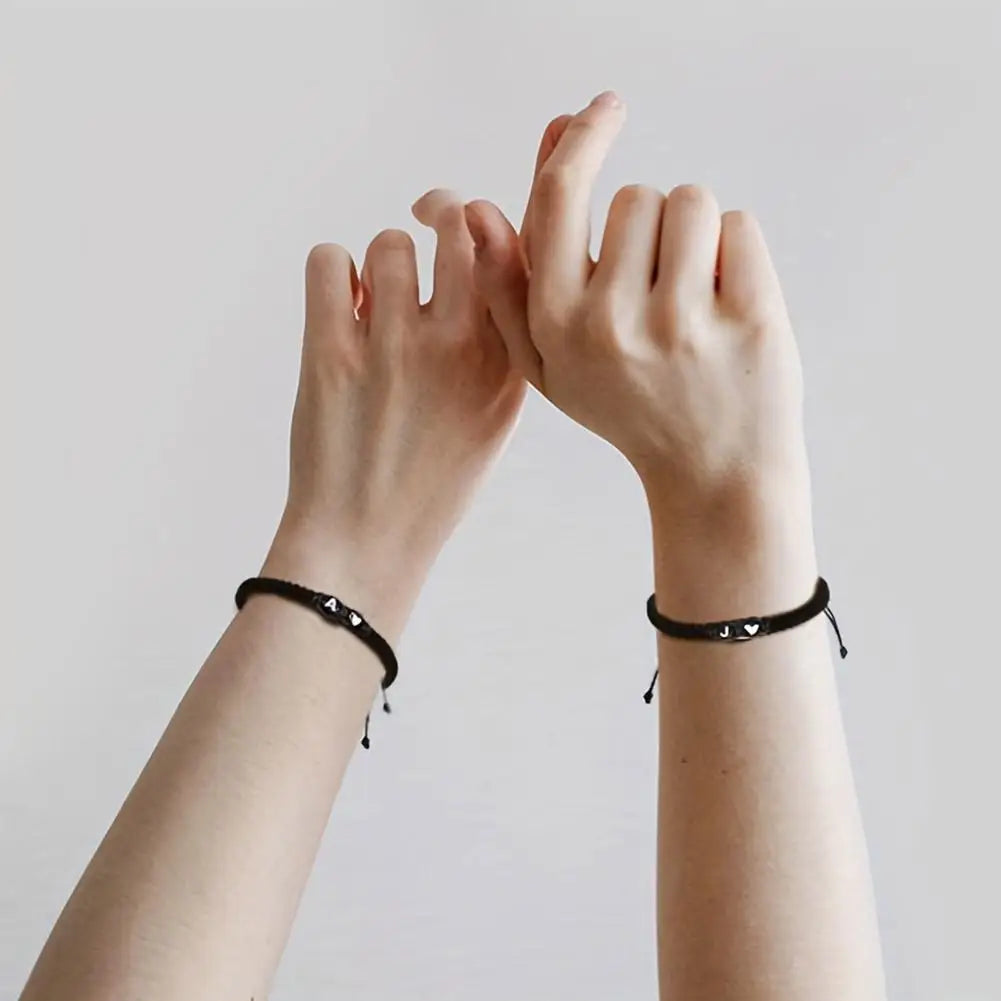 Initial Heart Braided Bracelet