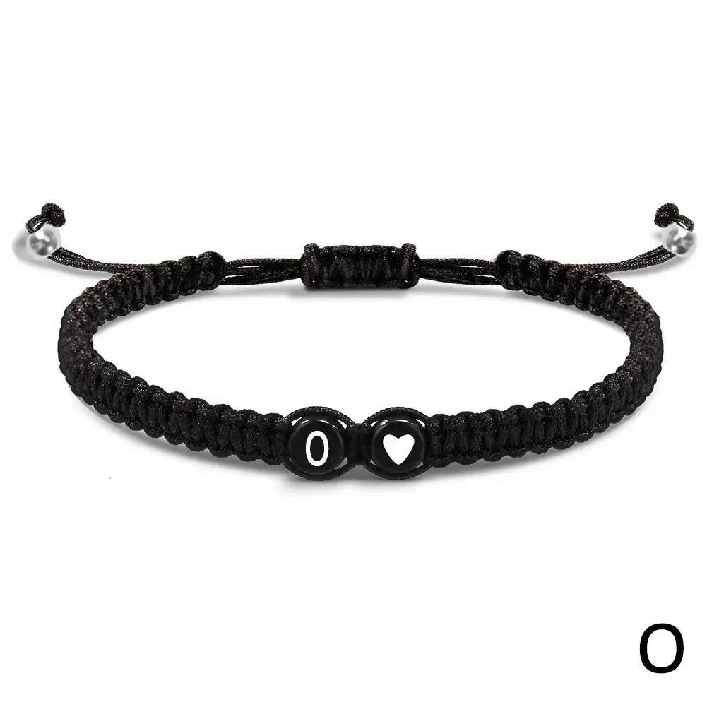 Initial Heart Braided Bracelet
