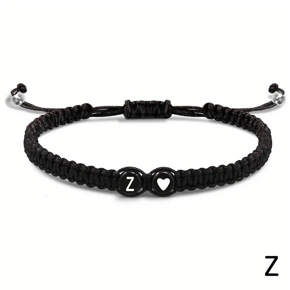 Initial Heart Braided Bracelet