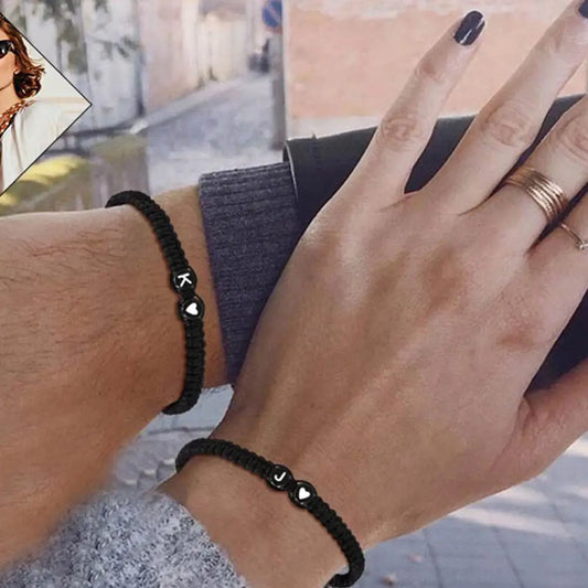 Initial Heart Braided Bracelet