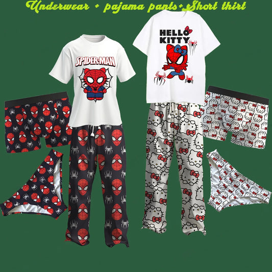 Hello Kitty & Spider-Man Cotton Lounge Set – Couple Edition